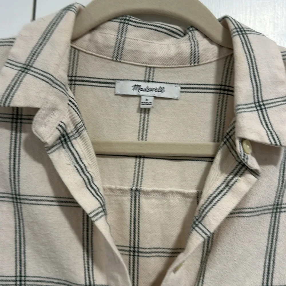 Madewell Windowpane Oversized Button Down - Picture 2 of 4